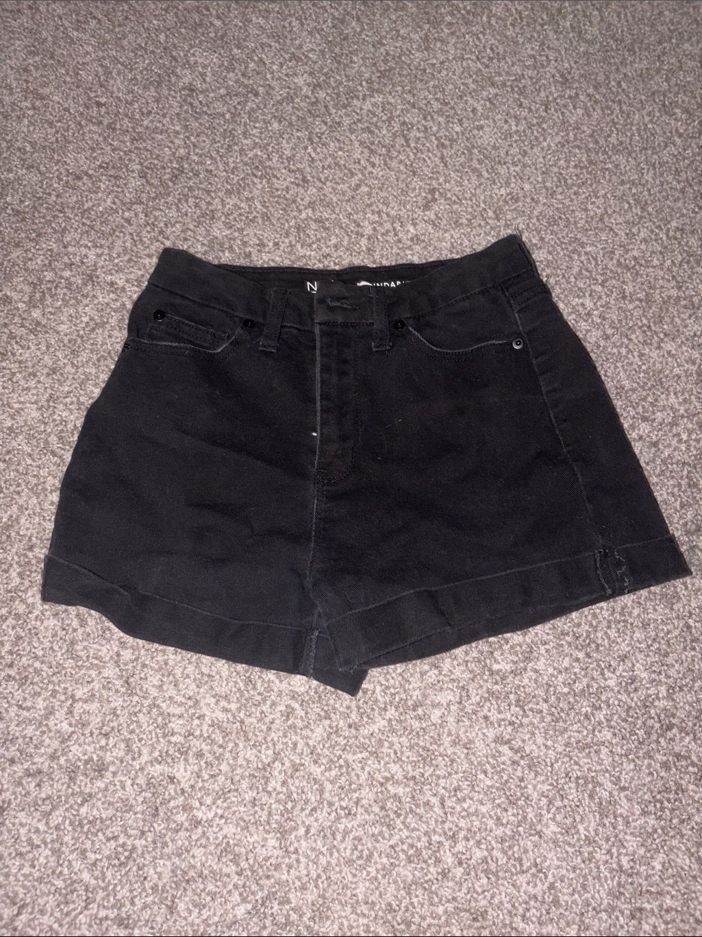 Black HighRise Womens Denim Shorts  Unknown Brand